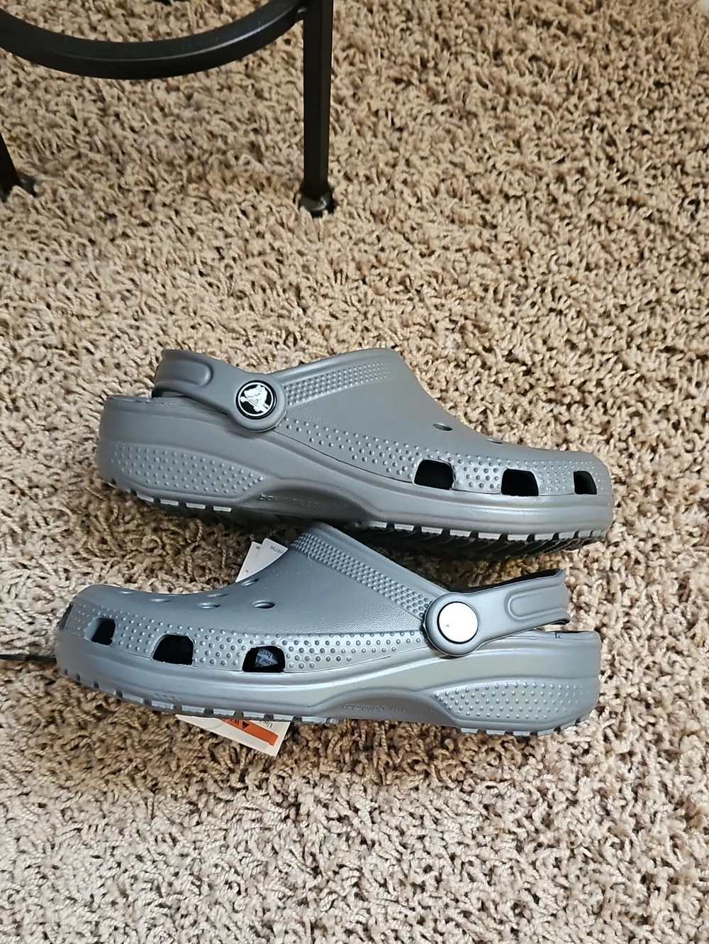 NWT Crocs Kids Classic Clog K Grey J2 Slip On Shoes Sandal